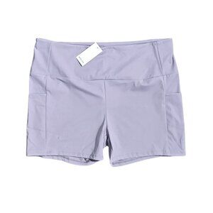 NWT | Rosanc Lavender High-Waisted Buttery Soft Biker Shorts with Pockets | 2XL